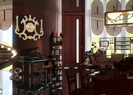 Hot Moca Living Room  Design Rendering