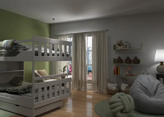 # Habitación c/literas Renderização de Design