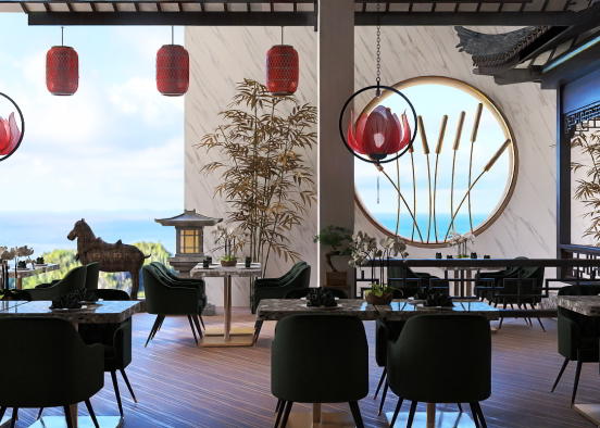 Yunnan restaurant terrace 🎋 Design Rendering