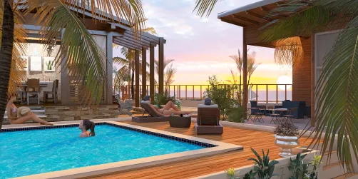Mobile homes & shared swimming pool