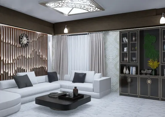 luxury living room
 Design Rendering