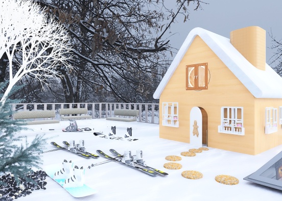 after ski  drinking coffee  chocolate in the house Design Rendering