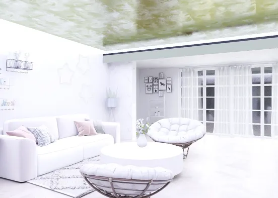 White living room Design Rendering