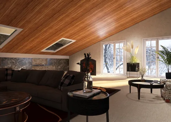 Beautiful Modern Living Room  Design Rendering