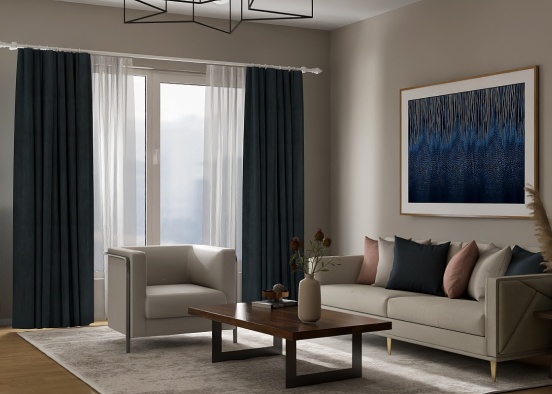 simple living room space  Design Rendering