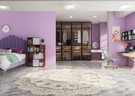 purple bedroom! 💜🌼 Design Rendering