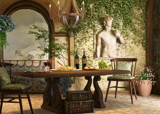 # Tuscan dinner Renderização de Design
