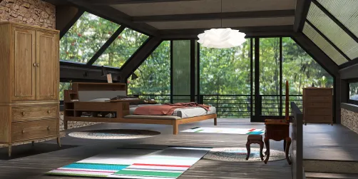  Rustic bedroom.