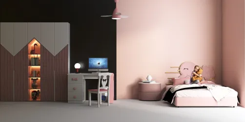 Room in a black and pink style