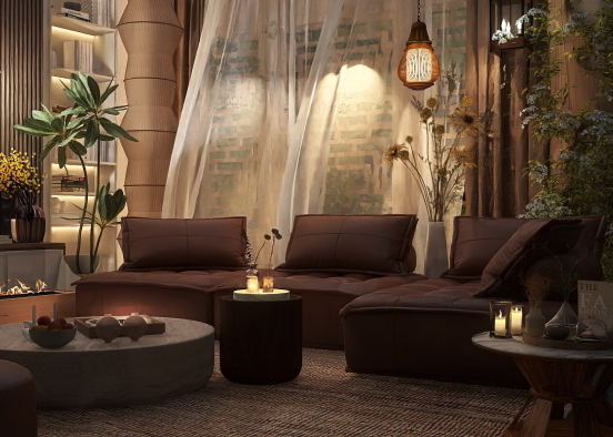 Sustainable living room.  Design Rendering