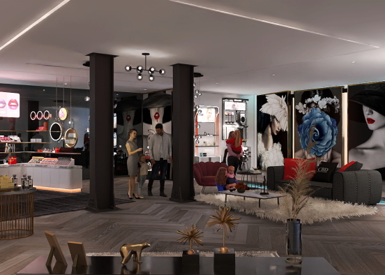 Beauty and hair salon luxury  Design Rendering