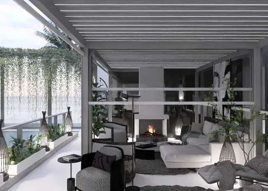 Luxury outdoor sitting space 🤍 Design Rendering
