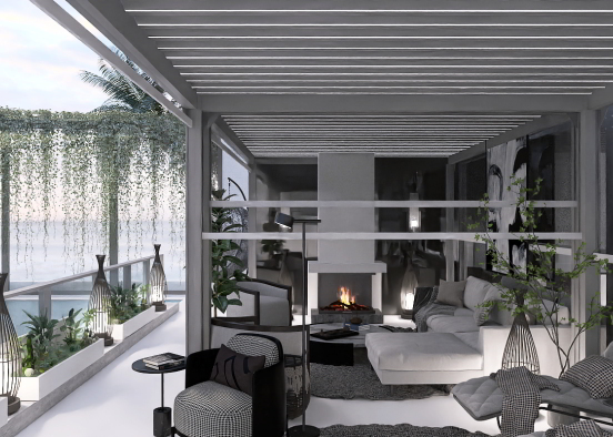 Luxury outdoor sitting space 🤍 Design Rendering