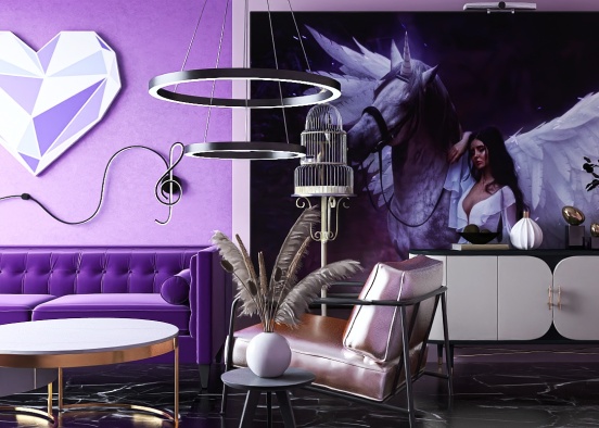Violet living room idea 💡 Design Rendering
