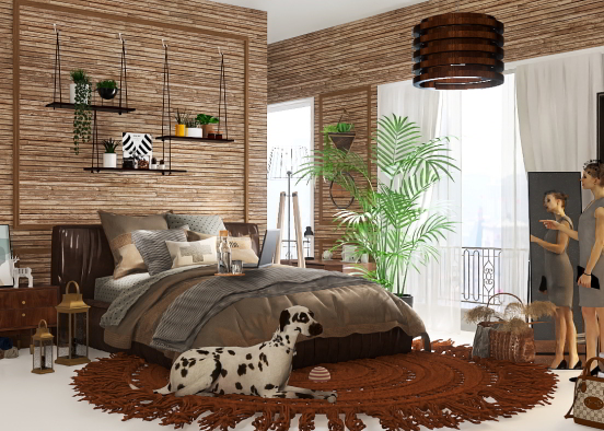 Chocolate bedroom Design Rendering