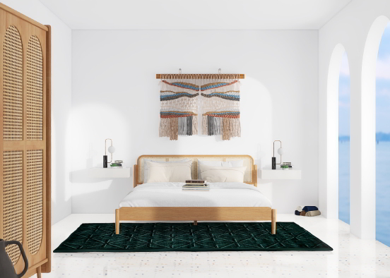 Boho costal bedroom Design Rendering