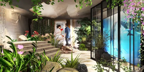 Underwater cave house