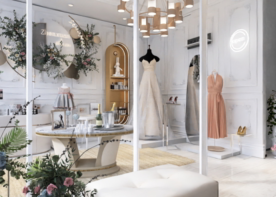 Pop-Up Bridal Shop Design Rendering