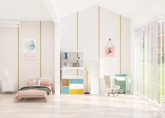 Girl’s Cute Room Design Rendering