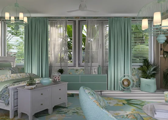 #  Enchanted Palm Retreat   Renderização de Design