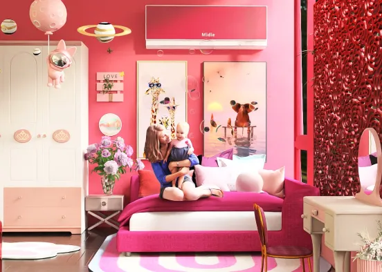 Pink room (Rainbow home) Design Rendering