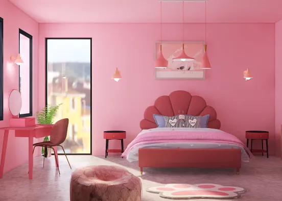 A pink room for 1 girl💕😍 Design Rendering