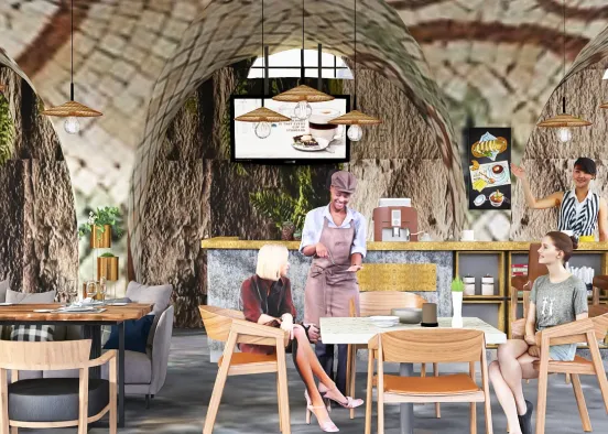 # Design do Restaurante Caverna Визуализация дизайна