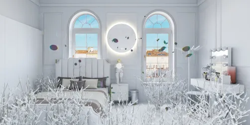 Snowy white bedroom