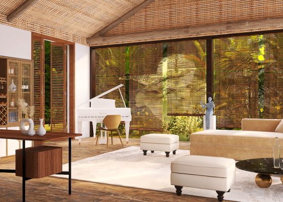 Tropical guest room Design Rendering