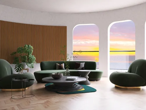 
Green naturful living room
