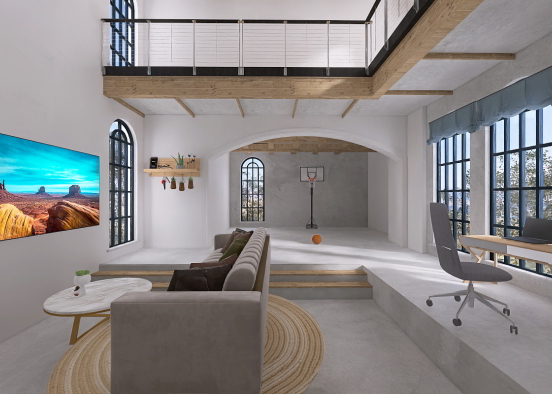 The living room  Design Rendering