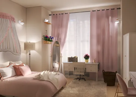 Girl’s Bedroom 🩷🩷☁️ Design Rendering
