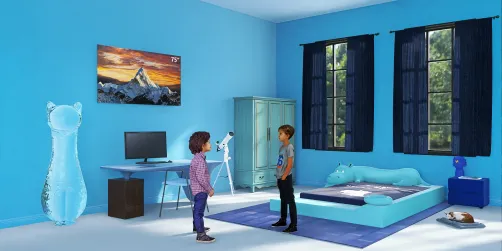 Chambre enfant bleu