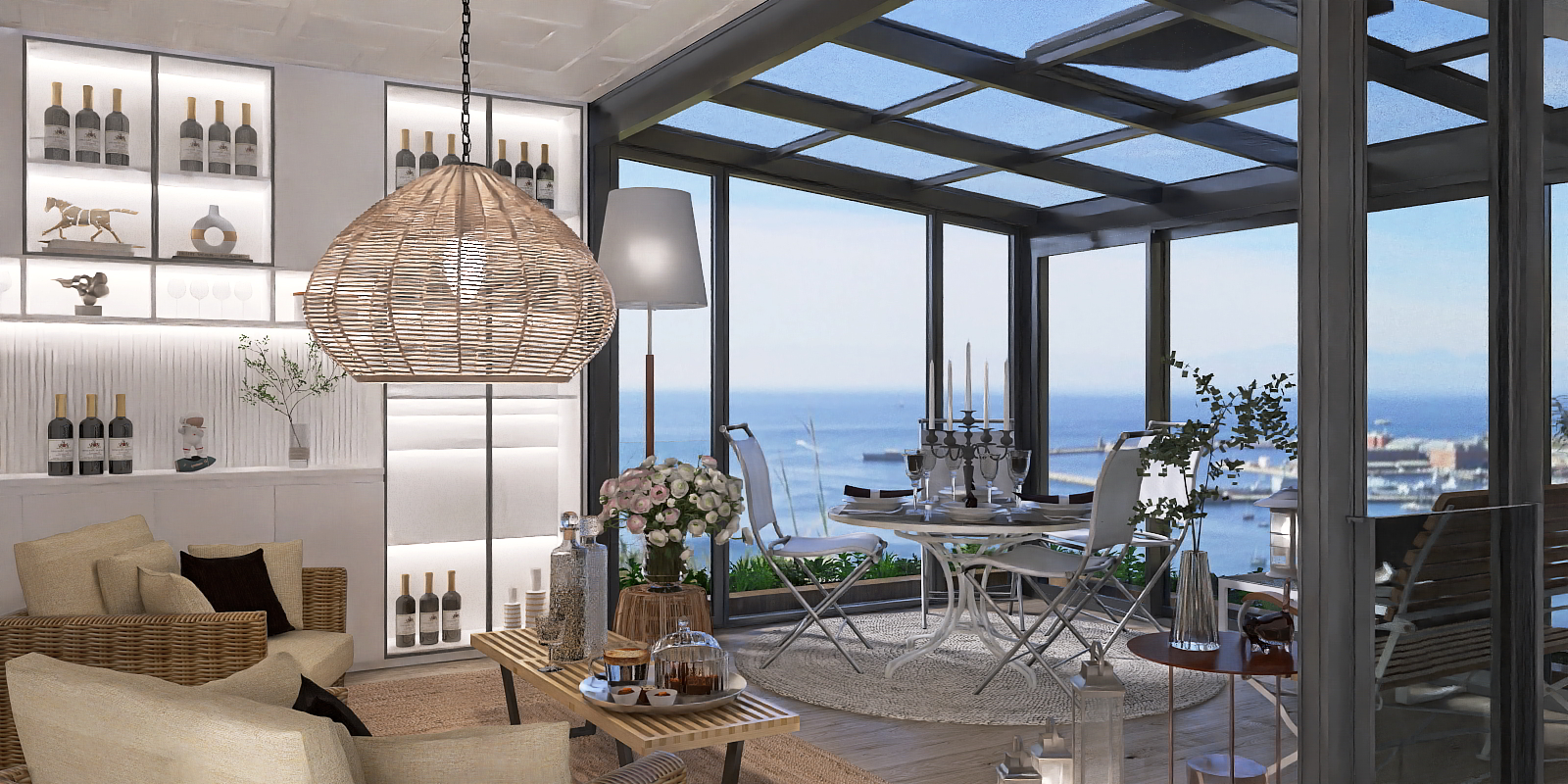 Wine, dine and coffee with a view