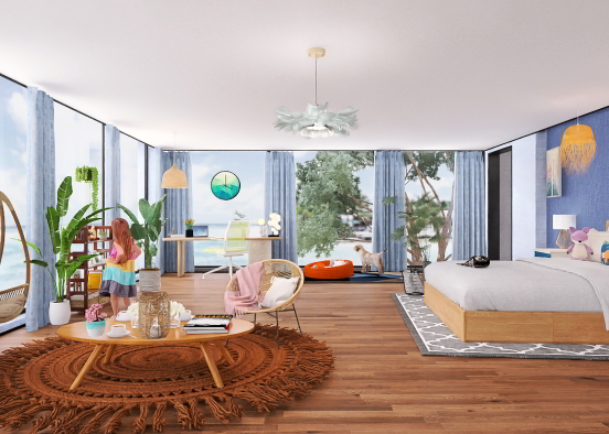Tropical bedroom Design Rendering