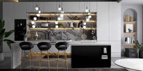 Modern marble kitchen 