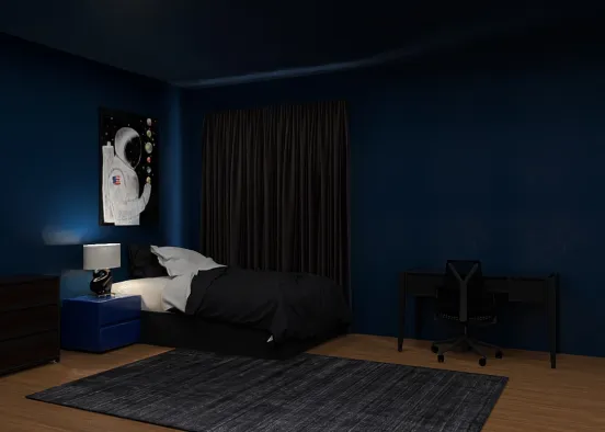 Bedroom at night  Design Rendering
