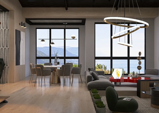 Luxury upstate living room Design Rendering