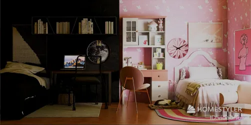 Black and Pink Half room