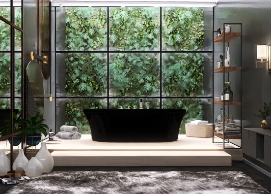 🍃Green wall🌱modern bathroom🍃 Design Rendering