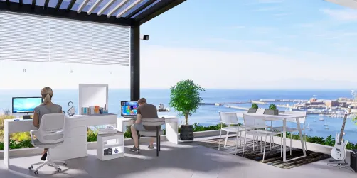 Oficina 🏢
al aire libre en una terraza 🌬