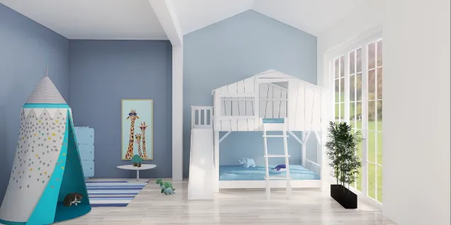 Child's blue bedroom
