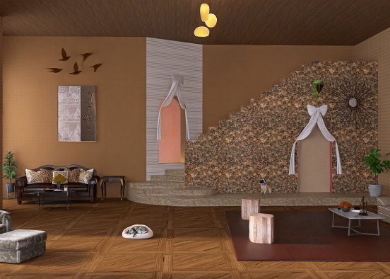 living room and spa Design Rendering