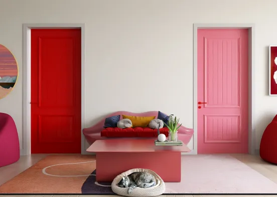 Pink on red Design Rendering