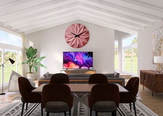 Living room/dining room Design Rendering