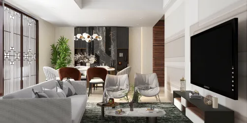 Sala de jantar e estar 🖤
