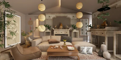 Chinese Wabi-Sabi Living Space 