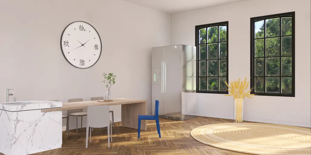 a large clock on a wall in a room 