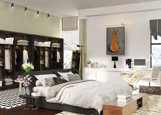 Bedroom Grey Escale Design Rendering