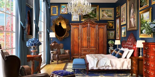 Dark Blue Bedroom